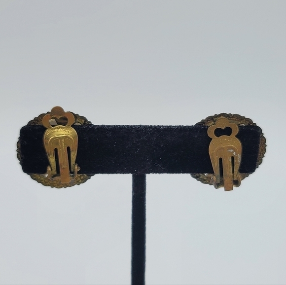 Vintage Germany Courting Couple Clip On Earrings #763 - Picture 3 of 14